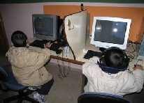 Internet cafe customers
